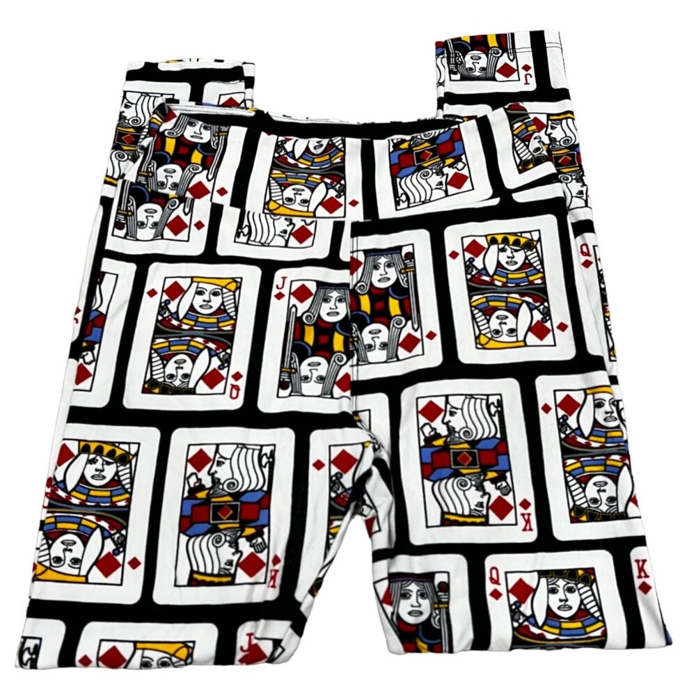 Lularoe Leggings OS Red Playing Cards King Queen Casino Poker Black Jack